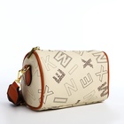 Сумка женская кросс-боди на молнии, 22×11×15 см, с принтом, бежевая - Фото 5