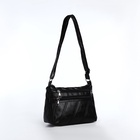 Сумка женская кросс-боди на молнии, 24×8×18 см, чёрная - Фото 4