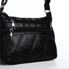 Сумка женская кросс-боди на молнии, 24×8×18 см, чёрная - Фото 5