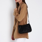 Сумка женская кросс-боди на молнии, 24×8×18 см, чёрная - Фото 7