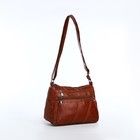 Сумка женская кросс-боди на молнии, 24×8×18 см, коричневая - Фото 4