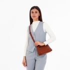 Сумка женская кросс-боди на молнии, 24×8×18 см, коричневая - Фото 8