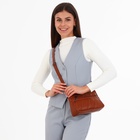 Сумка женская кросс-боди на молнии, 24×8×18 см, коричневая - Фото 2