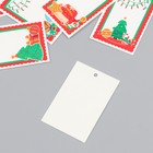 Бирка картон "Ёлочное настроение" набор 10 шт (5 видов) 4х6 см - фото 25306002