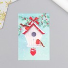 Бирка картон "Снегири" 4х6 см - фото 11505129