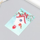 Бирка картон "Снегири" 4х6 см (комплект 20 шт) - фото 25306007