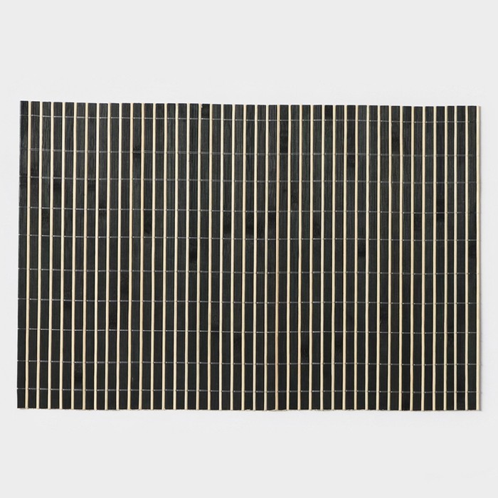 Салфетка сервировочная на стол «Соломка черная», 45×30 см, чёрная - Фото 1