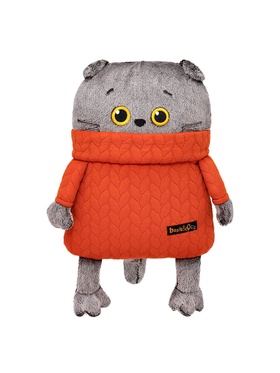 Мягкая игрушка-подушка «Кот в свитере с косами», 32 см