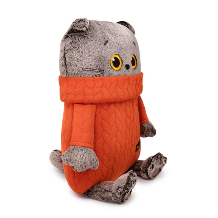 Мягкая игрушка-подушка «Кот в свитере с косами», 32 см - фото 1907902431