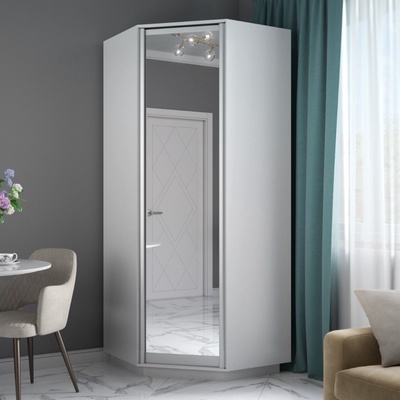 Угловой шкаф «Экспресс», 900×900×2200 мм, цвет белый снег