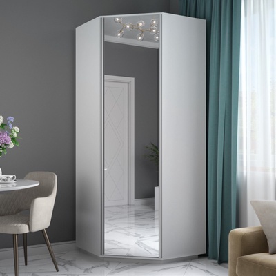 Угловой шкаф «Экспресс», 900×900×2400 мм, цвет белый снег