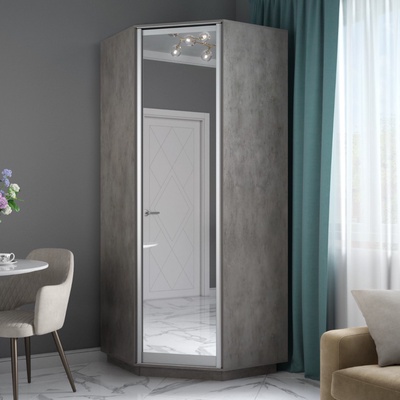 Угловой шкаф «Экспресс», 900×900×2200 мм, цвет бетон