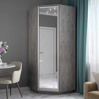 Угловой шкаф «Экспресс», 900×900×2400 мм, цвет бетон