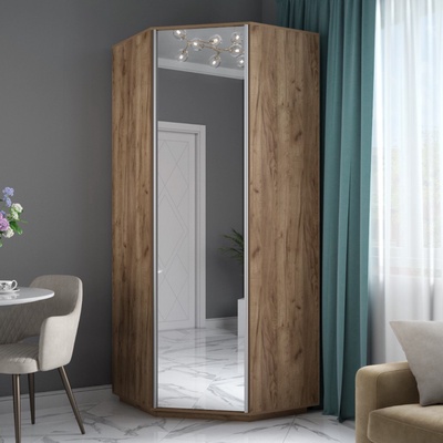 Угловой шкаф «Экспресс», 900×900×2200 мм, цвет дуб табачный