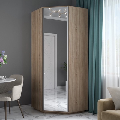 Угловой шкаф «Экспресс», 900×900×2400 мм, цвет сонома