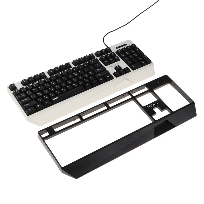 Клавиатура Qumo Twins K68, игровая, проводная, мембранная, 104 клавиши, USB, подсв, чёрная - фото 51485821