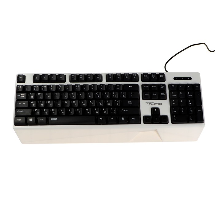 Клавиатура Qumo Twins K68, игровая, проводная, мембранная, 104 клавиши, USB, подсв, чёрная