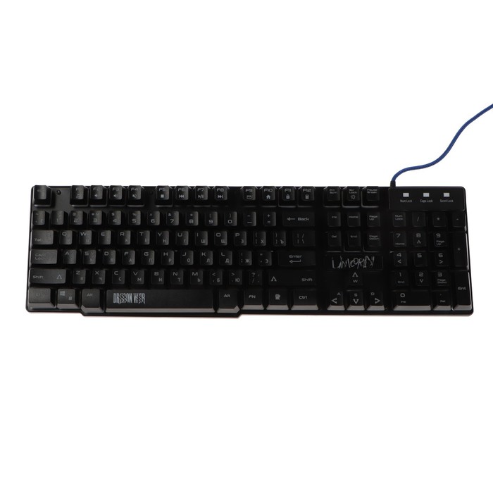 Клавиатура Qumo Unicorn K01, игровая, проводная, мембранная,104 клавиши,USB, подсв, чёрная - фото 51485838