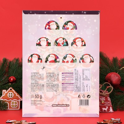 Адвент-календарь новогодний "Санта на ёлке", сладкие конфеты, 50 г
