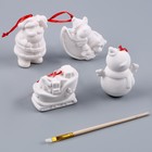 Ёлочные игрушки под раскраску «Волшебный», 4 шт., с подвесом, кисть - Фото 3