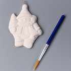 Ёлочное украшение под раскраску «Снеговик с елкой» с подвесом, кисть - Фото 1