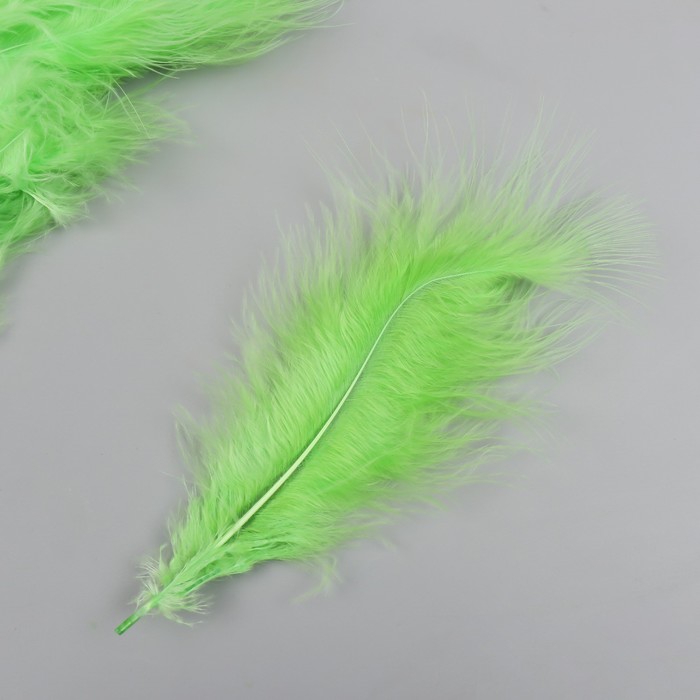 Набор декоративных перьев "Рукоделие", 20 шт (лаймовый цвет), длина пера 13-16 см