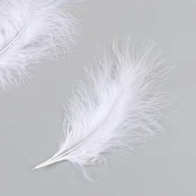 Набор декоративных перьев "Рукоделие", 20 шт (белый цвет), длина пера 13-16 см