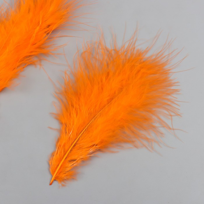 Набор декоративных перьев "Рукоделие", 20 шт (оранжевый цвет), длина пера 13-16 см