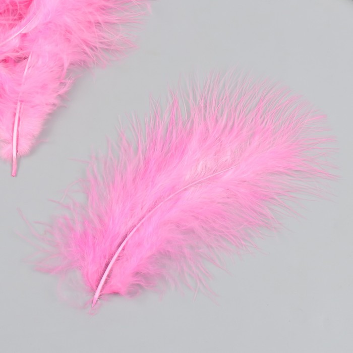 Набор декоративных перьев Рукоделие, 20 шт (розовый цвет), длина пера 13-16 см