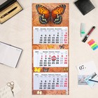 Календарь квартальный трио "Бабочка" 2024 год, тиснение, лак, плотный картон, 34х84см - Фото 1