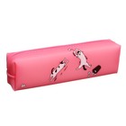 Пенал школьный "Кот", на молнии, силиконовый, розовый - фото 109175244