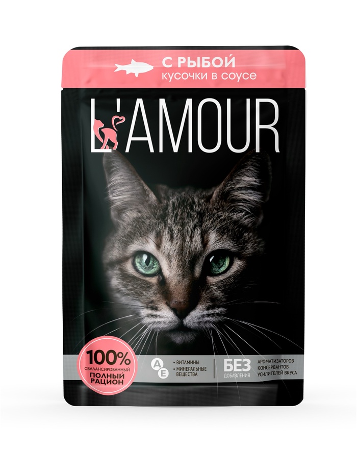 Влажный корм «L’AMOUR» для кошек, рыба в соусе, 75 г - Фото 1