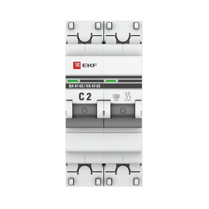 Выключатель автоматический модульный 2п C 2А 4.5кА ВА 47-63 PROxima EKF mcb4763-2-02C-pro - Фото 1