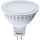 Лампа светодиодная 94 262 NLL-MR16-5-12-3K-GU5.3 5Вт 3000К тепл. бел. GU5.3 360лм 12В Navigator 94262 - фото 296183689