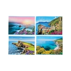 Альбом для рисования А4, 40 листов на скрепке "Морские пейзажи", обложка картон 190 г/м2, блок офсет 100 г/м2, 4 вида МИКС - Фото 1