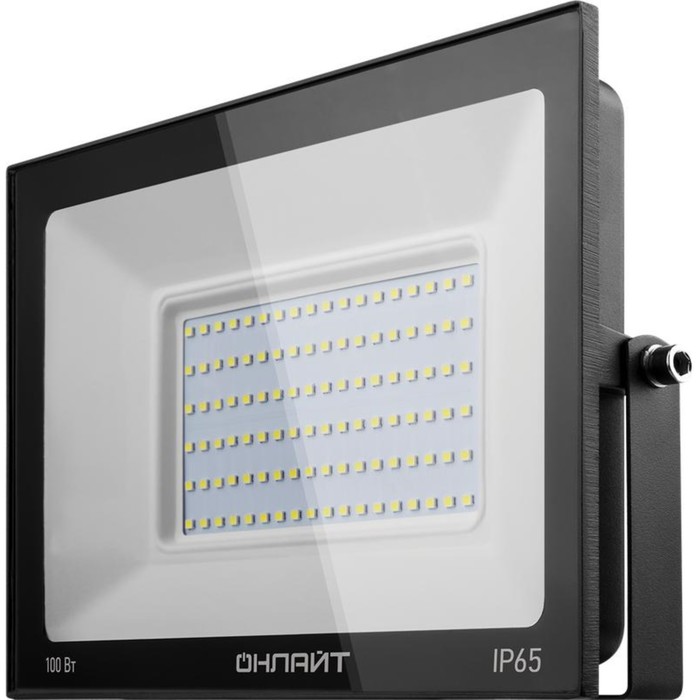 Прожектор светодиодный 61 947 OFL-100-4K-BL-IP65-LED 100Вт 4000К IP65 8000лм черн. ОНЛАЙТ 61947 - Фото 1