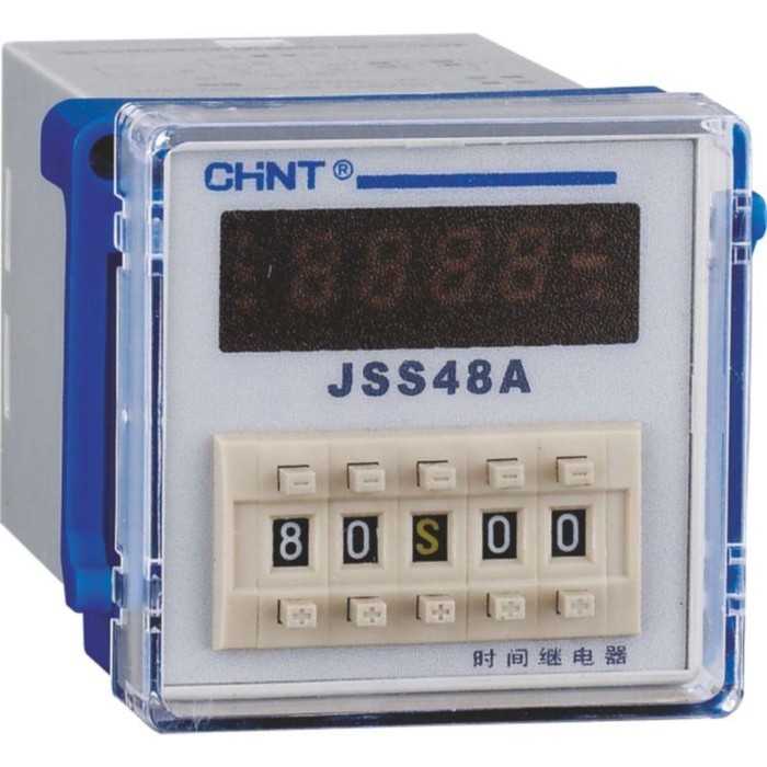Реле времени JSS48A 8-контактный одно групповой переключатель многодиапазонной задержки питания AC/DC100V~240V CHINT 300084 - Фото 1
