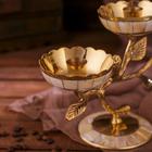 Подсвечник на 3 свечи «Три бутона», 25.5×10×18.5 см, латунь, с перламутром - Фото 5