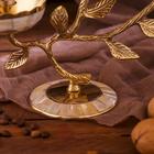 Подсвечник на 3 свечи «Три бутона», 25.5×10×18.5 см, латунь, с перламутром - Фото 6