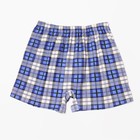 Трусы мужские свободные с пуговицей, цвет сине-белый/клетка, размер 46 - фото 51767970