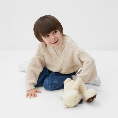 Джемпер для мальчика вязаный KAFTAN, бежевый, размер 30 (98-104 см)