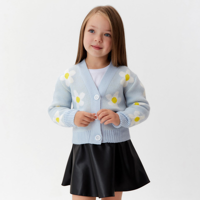 Кардиган детский KAFTAN «Ромашки», размер 32 (110-116 см)