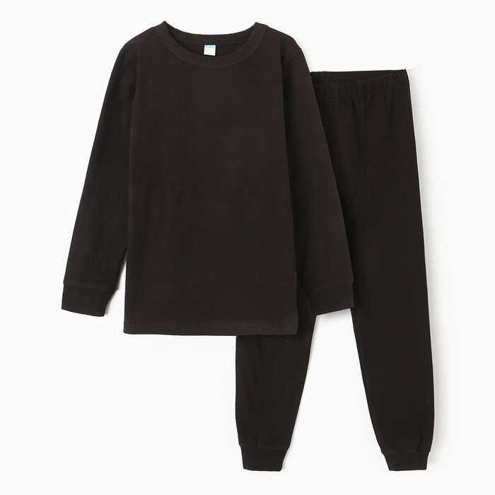 Комплект для мальчиков (джемпер, брюки), ТЕРМО, цвет чёрный, рост 128 см - Фото 1