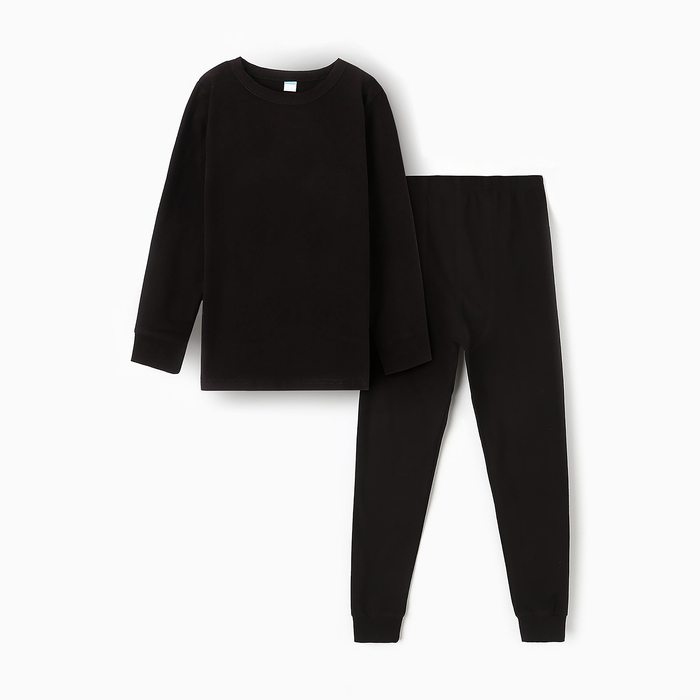 Комплект для мальчиков (джемпер, брюки), ТЕРМО, цвет чёрный, рост 128 см - Фото 1