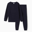 Комплект для мальчиков (джемпер, брюки), ТЕРМО, цвет тёмно-синий, рост 128 см - фото 109349963