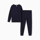 Комплект для мальчиков (джемпер, брюки), ТЕРМО, цвет тёмно-синий, рост 134 см - фото 11522612