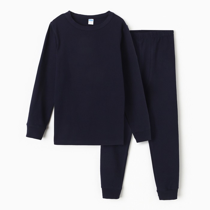 Комплект для мальчиков (джемпер, брюки), ТЕРМО, цвет тёмно-синий, рост 134 см - Фото 1