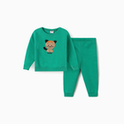 Костюм для девочек (свитшот, брюки), НАЧЁС, цвет зелёный, рост 86 см - фото 11522660