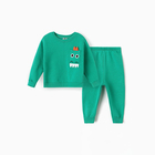 Костюм для мальчиков (свитшот, брюки), НАЧЁС, цвет зелёный, рост 86 см - фото 109350044