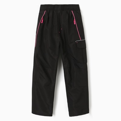 Брюки утеплённые для девочки, чёрные, рост 128 см